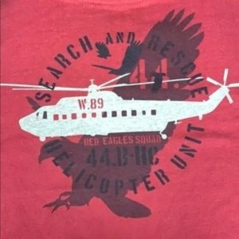 Wes & Willy‎ Baby Long Sleeve T-Shirt Search and Rescue Helicopter Red 6M New